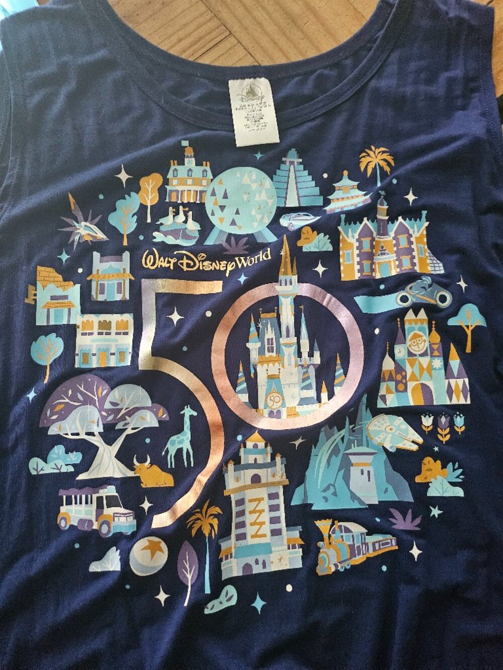Disney Parks Walt Disney World 50th Anniversary Tank Top – Navy Blue – 3X